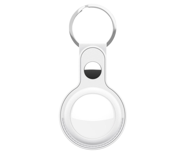 KeyBudz AirTag Keyring skórzane etui ochronne do AirTag white IEOKBATWH - 1172134 - zdjęcie